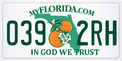FL license plate 0392RH
