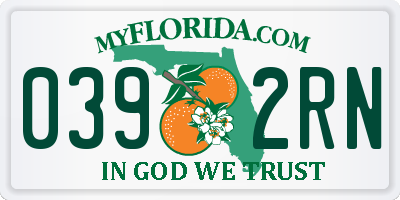 FL license plate 0392RN
