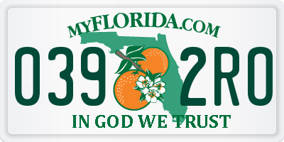 FL license plate 0392RO