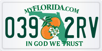 FL license plate 0392RV