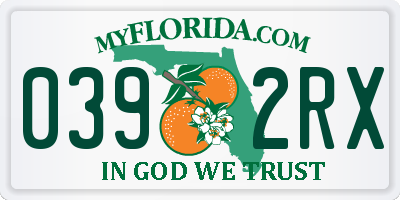 FL license plate 0392RX