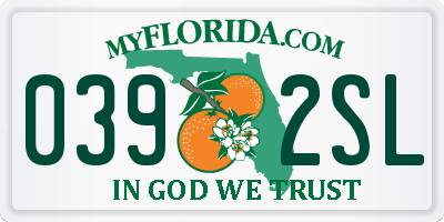 FL license plate 0392SL