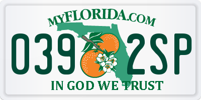 FL license plate 0392SP