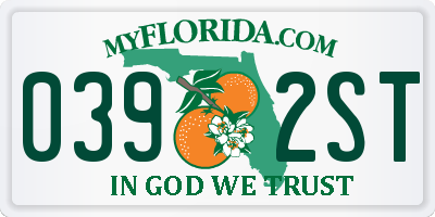 FL license plate 0392ST
