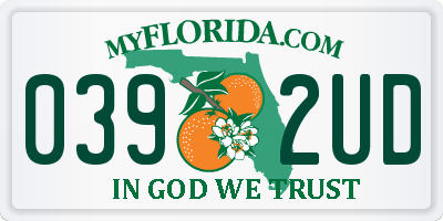 FL license plate 0392UD