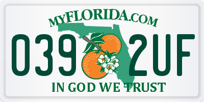 FL license plate 0392UF