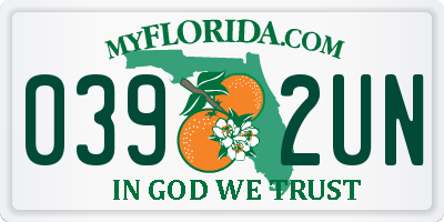 FL license plate 0392UN