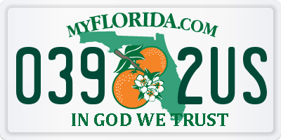 FL license plate 0392US