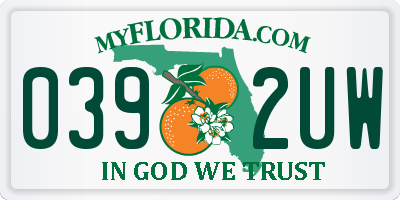 FL license plate 0392UW