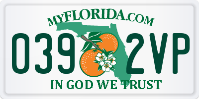 FL license plate 0392VP