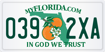 FL license plate 0392XA