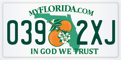FL license plate 0392XJ