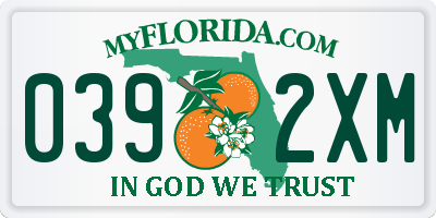 FL license plate 0392XM
