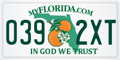 FL license plate 0392XT