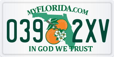 FL license plate 0392XV