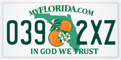 FL license plate 0392XZ