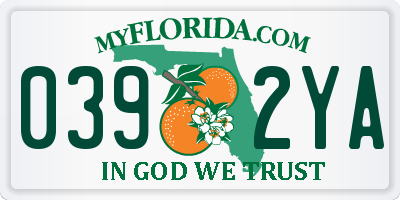 FL license plate 0392YA