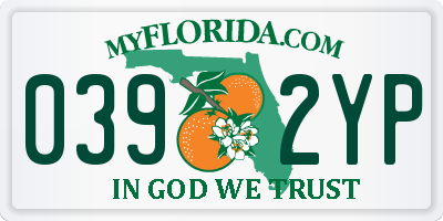 FL license plate 0392YP