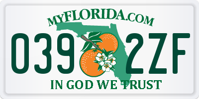 FL license plate 0392ZF