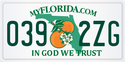 FL license plate 0392ZG