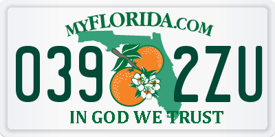 FL license plate 0392ZU