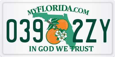 FL license plate 0392ZY