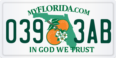 FL license plate 0393AB