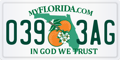 FL license plate 0393AG