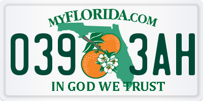 FL license plate 0393AH