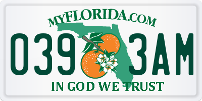 FL license plate 0393AM