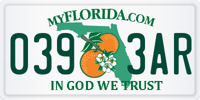 FL license plate 0393AR