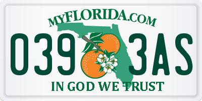 FL license plate 0393AS