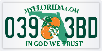 FL license plate 0393BD