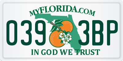 FL license plate 0393BP