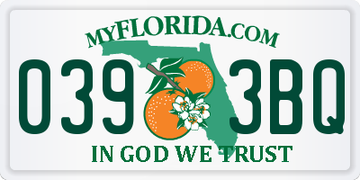 FL license plate 0393BQ