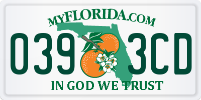 FL license plate 0393CD