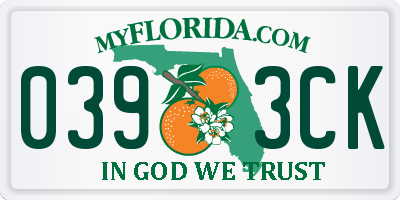 FL license plate 0393CK