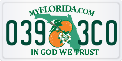 FL license plate 0393CO