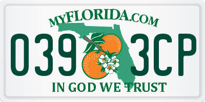 FL license plate 0393CP