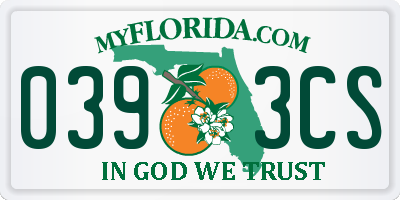 FL license plate 0393CS
