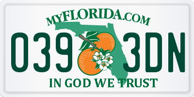FL license plate 0393DN