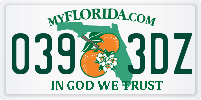 FL license plate 0393DZ