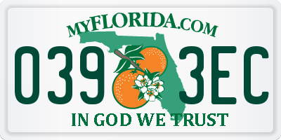 FL license plate 0393EC