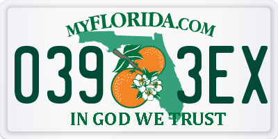 FL license plate 0393EX