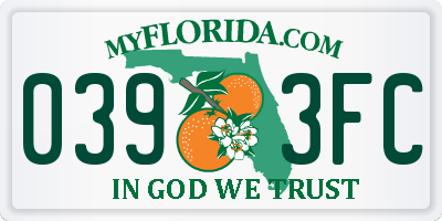 FL license plate 0393FC