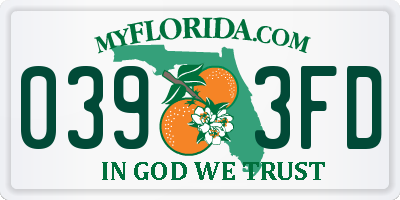 FL license plate 0393FD
