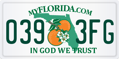 FL license plate 0393FG