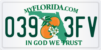 FL license plate 0393FV