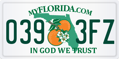 FL license plate 0393FZ