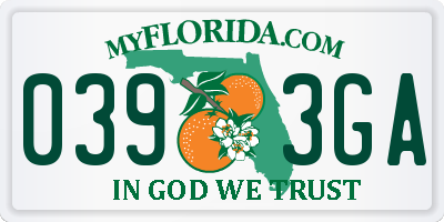 FL license plate 0393GA
